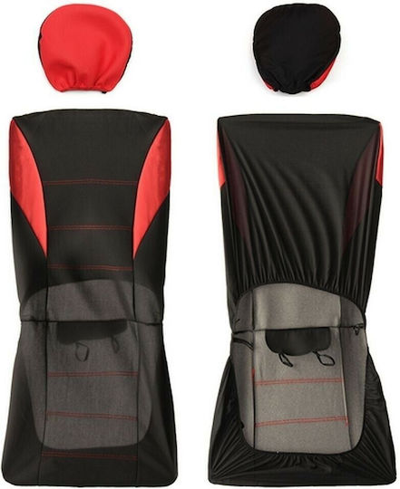 Vordersitzbezüge 2Stück Polyester Schwarz / Rot