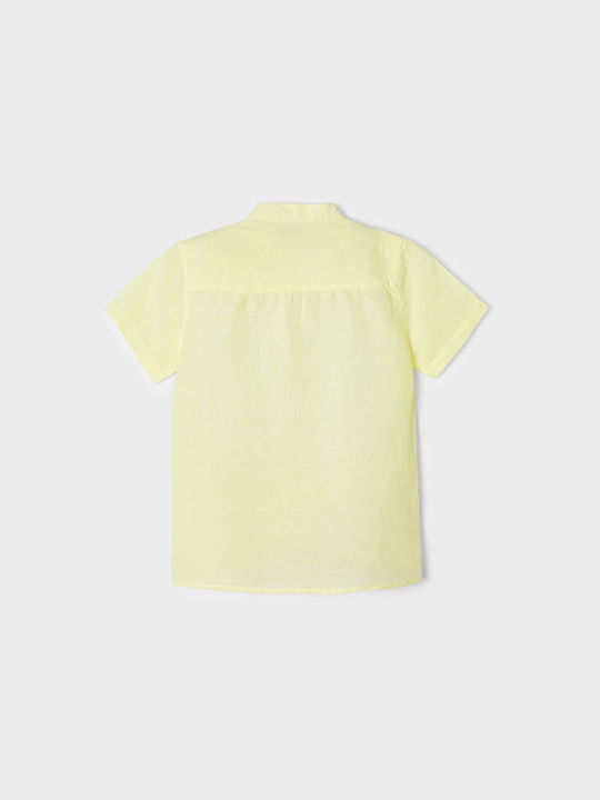 Mayoral Kids One Color Linen Shirt Yellow