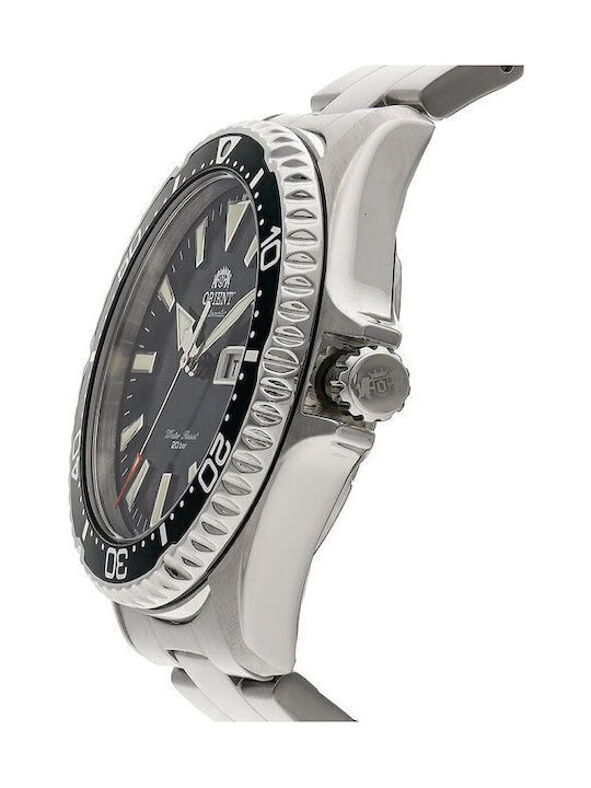 Orient Ανδρικό Ρολόι 42mm Αυτόματο με Ασημί Μεταλλικό Μπρασελέ