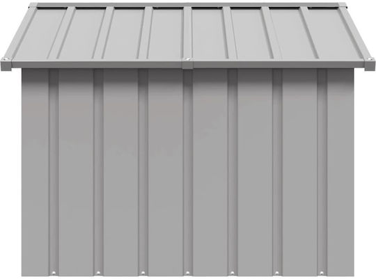 vidaXL Căsuță pentru Câine Metalic Pentru Exterior Gri 116.5x103x81.5cm