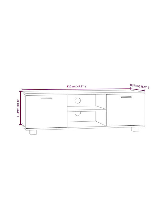 Έπιπλο Τηλεόρασης Μπεζ Μ120xΠ40.5xΥ35cm
