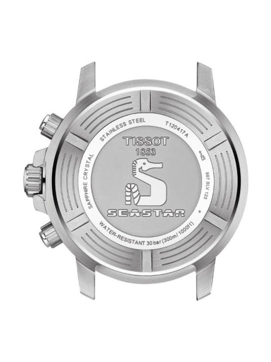 Tissot Seastar 1000 Men's Watch 45.5mm Chronograph Battery with Silver Metal Bracelet