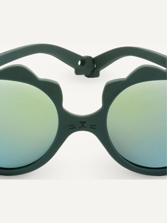 KiETLA Lion Unbreakable Baby Kids Sunglasses with Polarized Mirror Lens Green for 0-1 Year