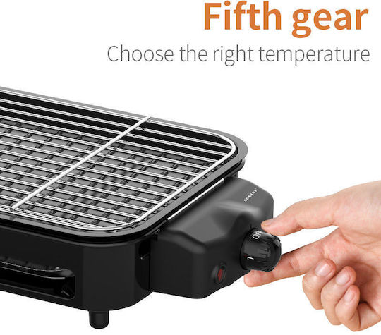 Sokany Tabletop Electric Grill Grill and Ribbed Plate 1500W with Adjustable Thermostat 45cmx23cmcm