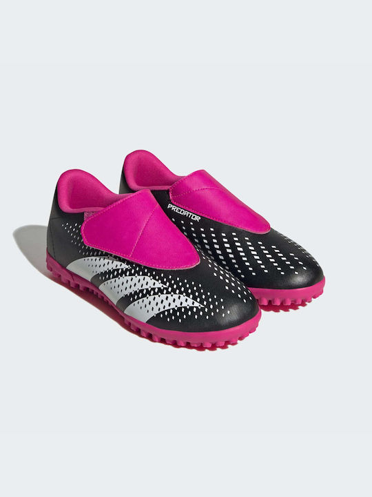 Adidas Παιδικά Ποδοσφαιρικά Παπούτσια Ψηλά Predator Accuracy.4 Hook-and-Loop με Τάπες Χωρίς Κορδόνια Core Black / Cloud White / Team Shock Pink 2