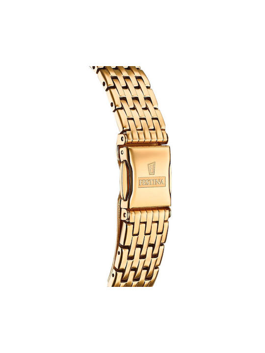 Festina Watch Battery with Gold Metal Bracelet