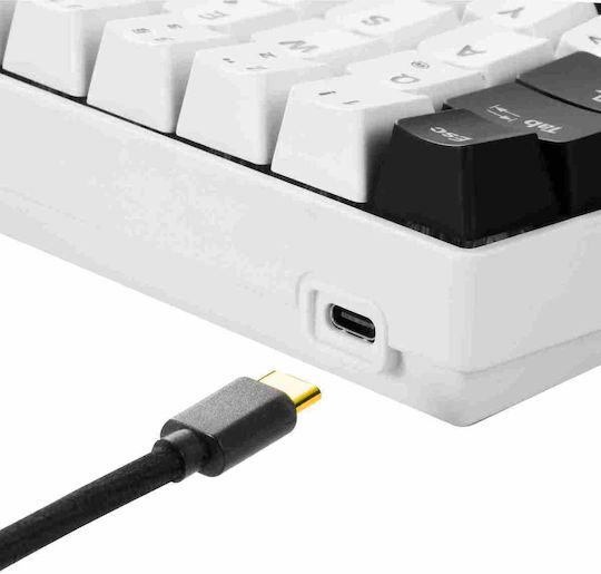 Sharkoon Skiller SGK50 S4 Gaming Mechanical Keyboard 60% with Kailh Blue switches and RGB lighting (English US) White