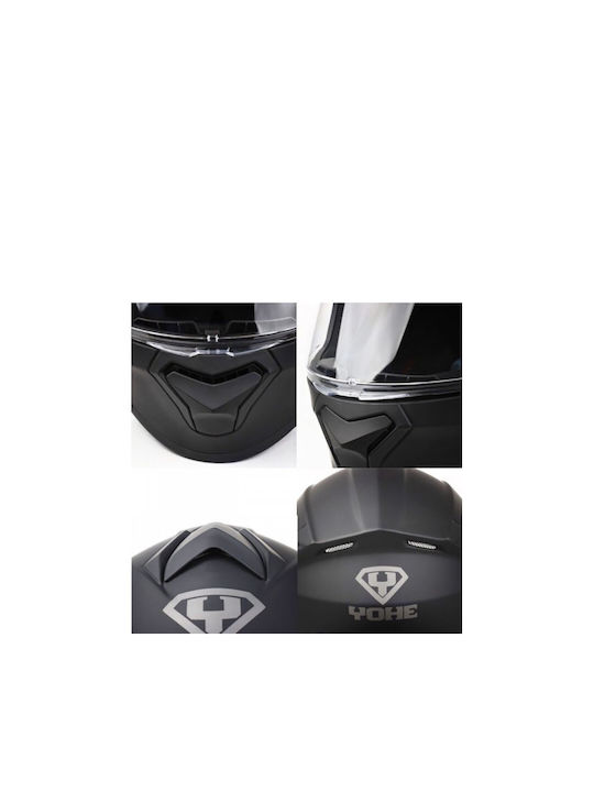 Yohe 935 SV G24 White/Black/Grey Matt Motorcycle Helmet Flip-Up ECE 22.06 1600gr with Sunvisor