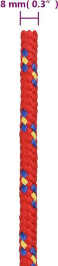 vidaXL Rope Knitted 8mm Red