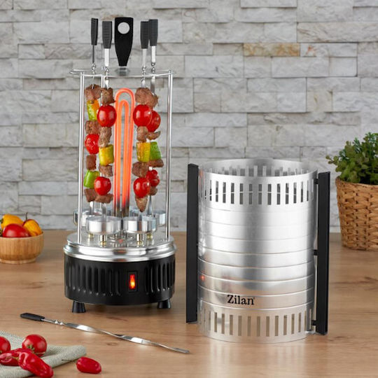 Zilan Vertical Euro Star Barbeque Grill Tabletop Frigare Verticală Grătar 1000W cu Capac