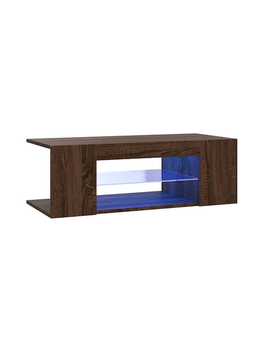 Έπιπλο Τηλεόρασης με Φωτισμό LED Καφέ Μ90xΠ39xΥ30cm