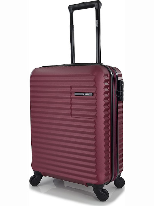 Rain Cabin Hard Burgundy Suitcase with 4 Wheels Height 55cm