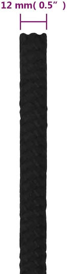 vidaXL Seil mit Durchmesser 12mm und Länge 25m Seil Schwarz 12mm 25m Polypropylen
