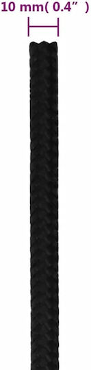 vidaXL Rope with Diameter 10mm and Length 25m Rope Black 10mm 25m