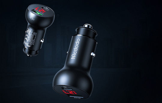 Mcdodo Car Charger 45W With Ports 1xUSB 1xType-C Black Colour