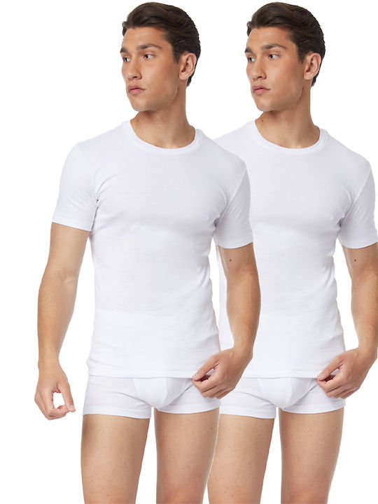 Men's Undershirts Short-sleeved Black 2Pack