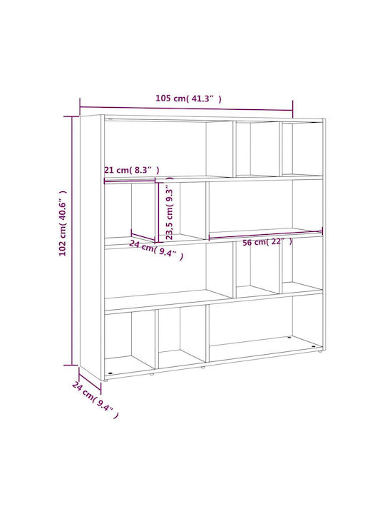 Bibliothek Weiß 105x24x102cm