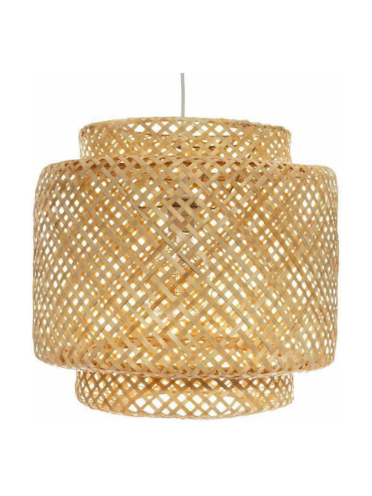 Atmosphera Liby Hängelampe Beige Boho Raster mit Fassung E27 40x38x38cm.