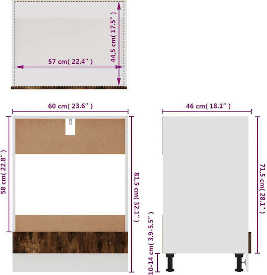 Dulap Inferior pentru Cuptor 60x46x81.5buc