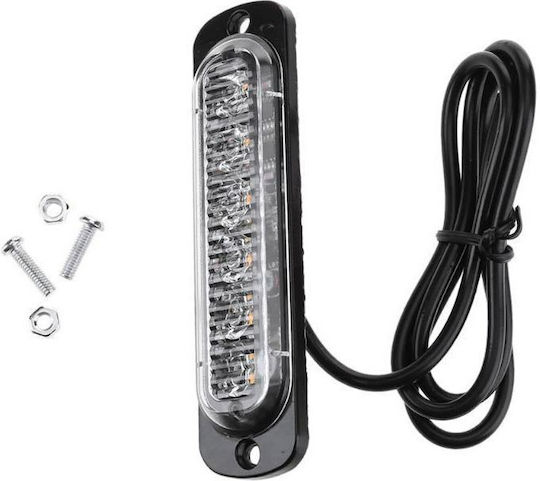 Ideahellas Μπάρα Σήμανσης Αυτοκινήτου LED 12 / 24V 11.2cm με Πορτοκαλί Φωτισμό