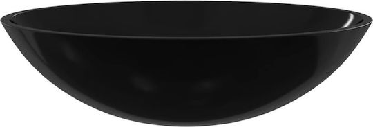 vidaXL Countertop Sink Glass 50x37x14cm Black