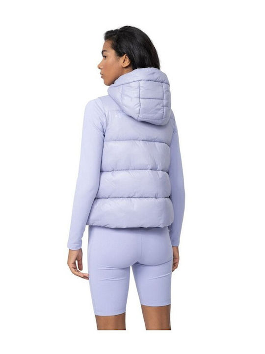 4F Kurz Damen Ärmellos Puffer Jacke für Winter Lila