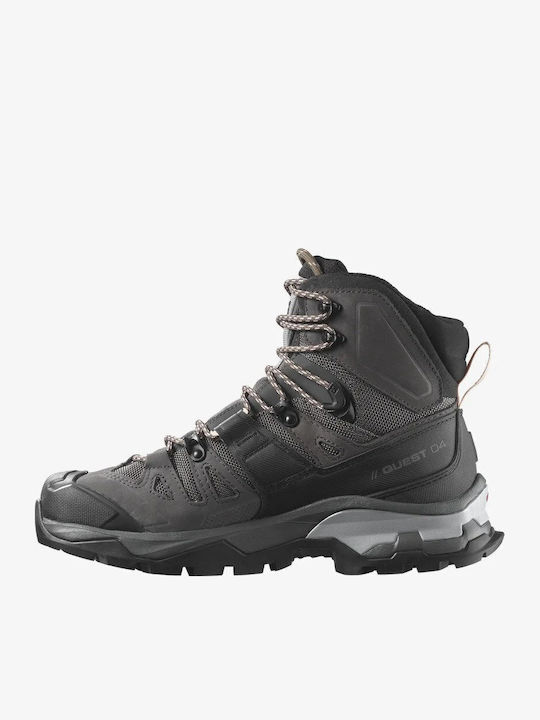 Salomon Quest 4 Gxt Women's Hiking Waterproof Boots with Gore-Tex Membrane Magnet Black