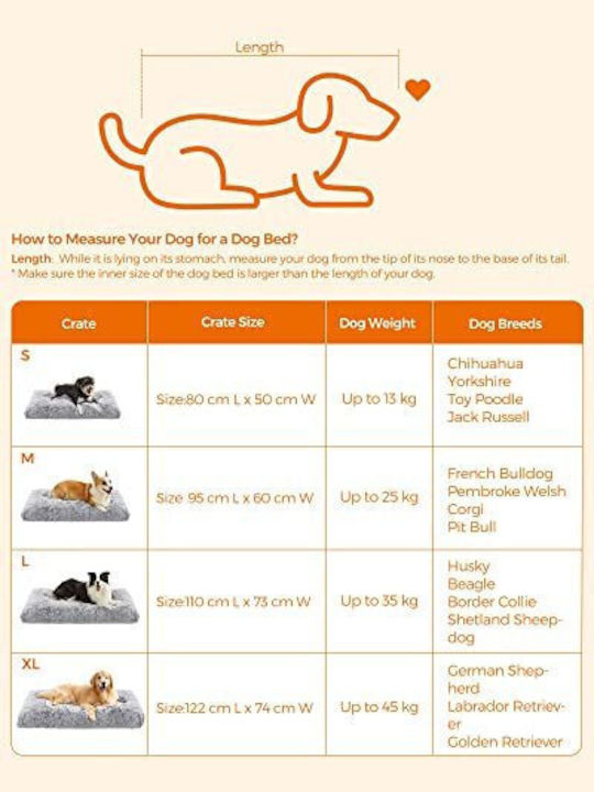 PGW203G01 Pillow Dog Rectangle Gray 110x73cm