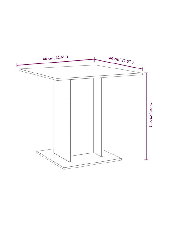 Tisch Küche Holz 80x80x75cm