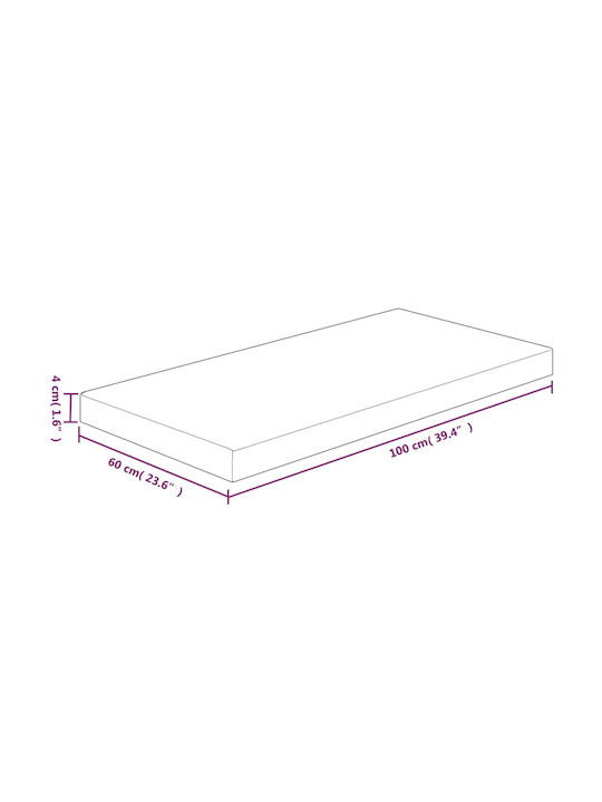vidaXL Rectangular Bathroom Vanity Unit made of Solid Wood 100x60x4cm 342952 1pcs