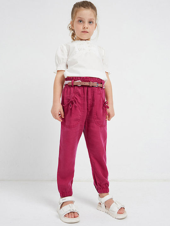 Kinder Schlaghose Stoff Fuchsie