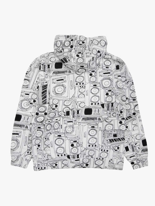 Volcom Cardigan pentru copii din material frotirat cu glugă Alb