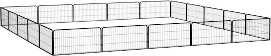 vidaXL Metal Dog Park with 20 Panels 600x400x50cm Black