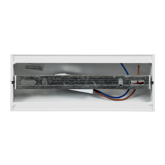 GloboStar Circoa Επιτοίχια Εξωτερική Πλαφονιέρα LED IP44 10W με Θερμό Λευκό Φως Διπλής Δέσμης 20x8x10εκ.