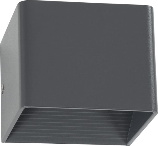 GloboStar Circoa Επιτοίχια Εξωτερική Πλαφονιέρα LED IP44 10W με Θερμό Λευκό Φως Διπλής Δέσμης 10x8x10εκ.