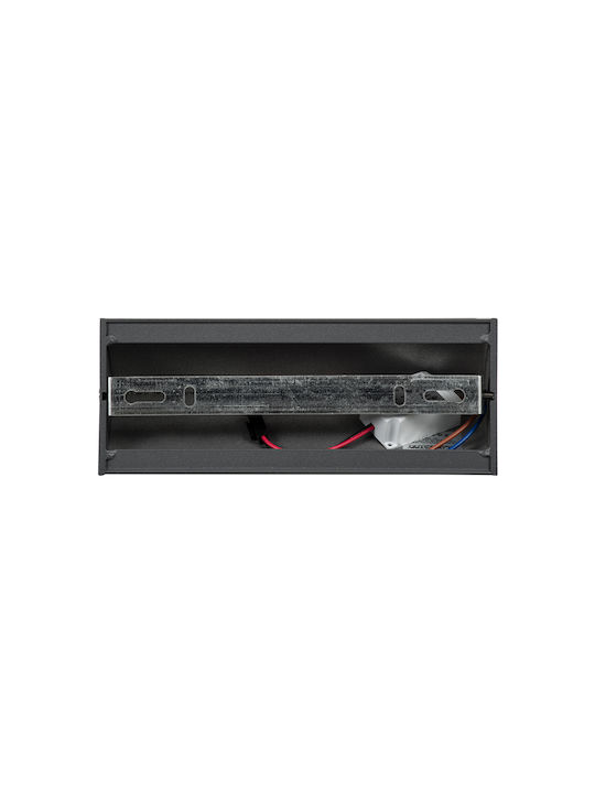 GloboStar Circoa Επιτοίχια Εξωτερική Πλαφονιέρα LED IP44 10W με Θερμό Λευκό Φως Διπλής Δέσμης 20x8x10εκ.