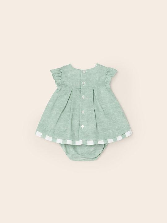 Mayoral Kids Dress Set with Accessories Sleeveless Green