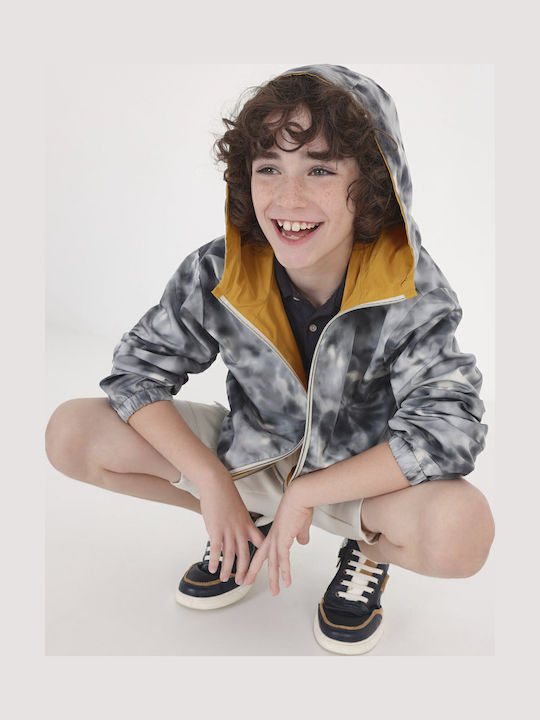 Kids' Casual Jacket Short Windproof Double Sided with Hood Yellow