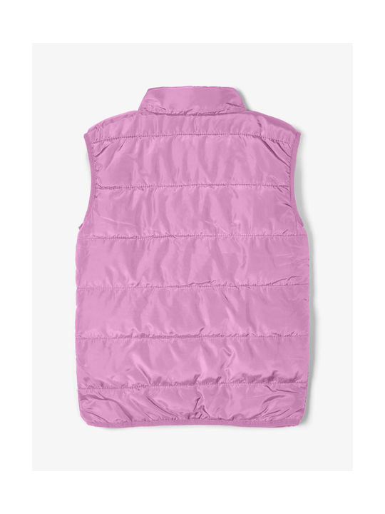 Name It Girls Quilted Coat Pink Sleeveless