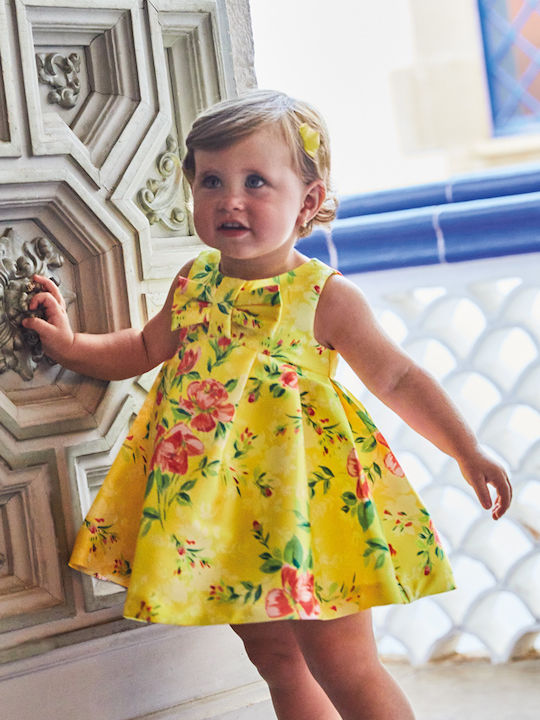 Rochie pentru Copii Fără mâneci Floral Galben