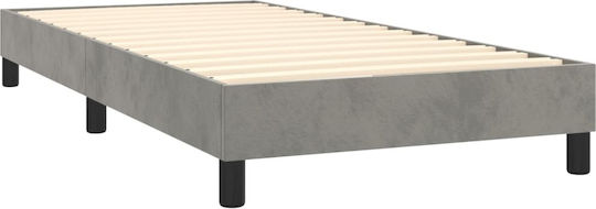 Betten Einzel mit Stoff in Hellgrau für Matratze 80x200cm
