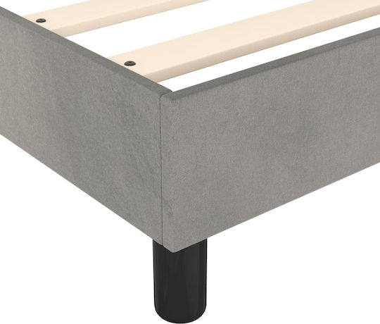 Betten Einzel mit Stoff in Hellgrau für Matratze 80x200cm