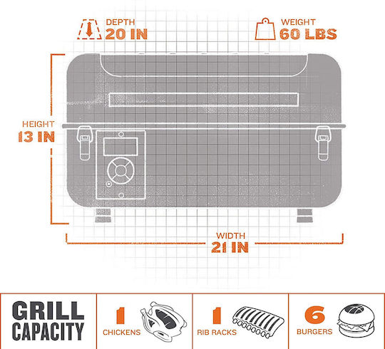 Traeger Ranger Portabilă Grătar cu Pelete cu Afumătoare 53cmx51cm