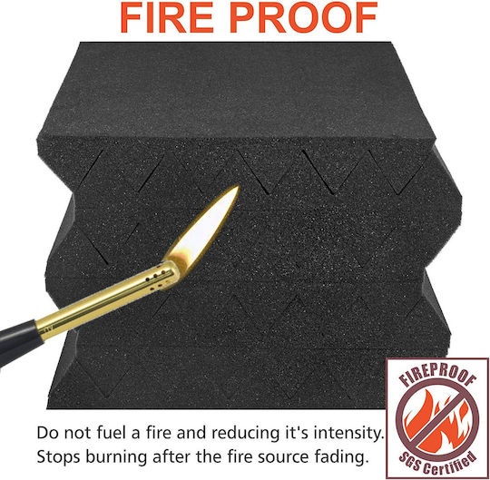A2S Protection Ηχοαπορροφητικό Πάνελ (24τμχ) σε Σχέδιο Wedge 30.5cm x 30.5cm x 50mm