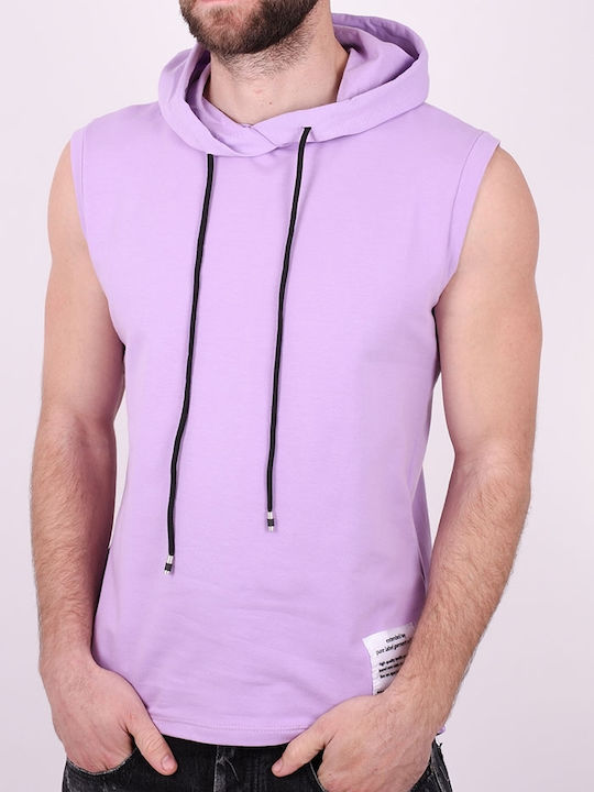 Sleeveless t-shirt with hood Purple