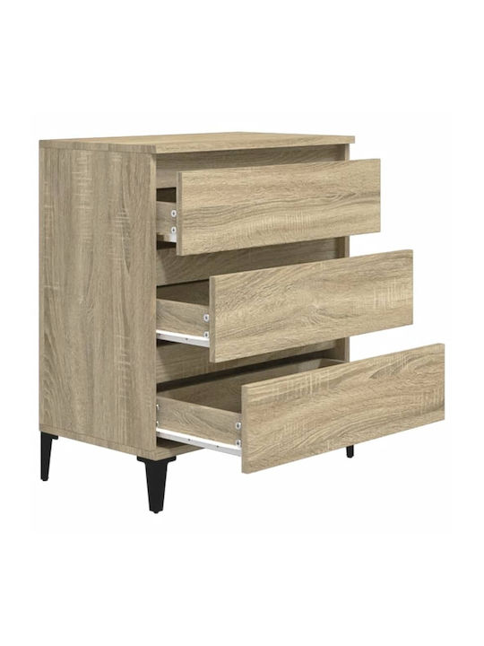 Wooden Chest of Drawers with 3 Drawers 60x35x70cm