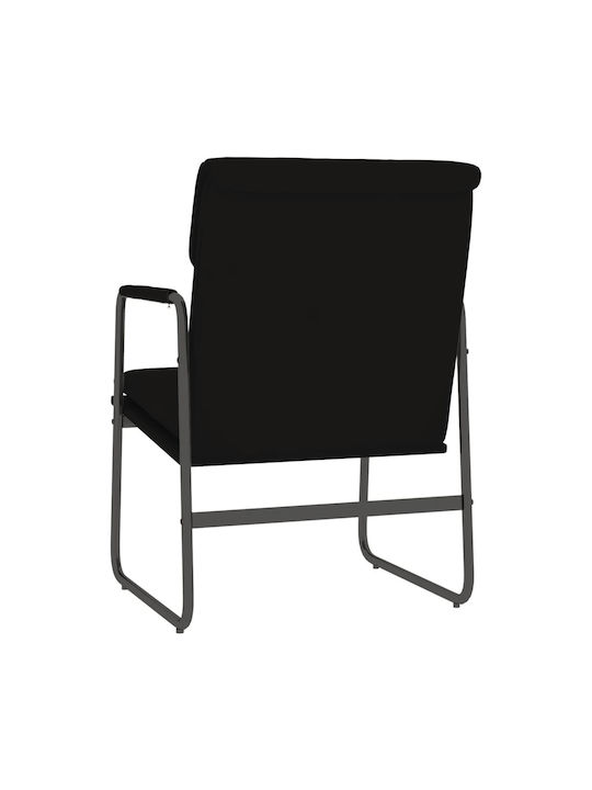 Πολυθρόνα Επισκέπτη με Μπράτσα Μαύρη 55x64x80cm