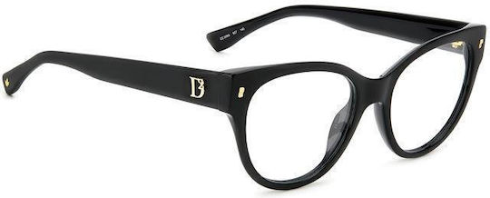 Dsquared2 Γυναικείος Κοκκάλινος Σκελετός Γυαλιών Cat Eye σε Μαύρο Χρώμα D2 0069 807