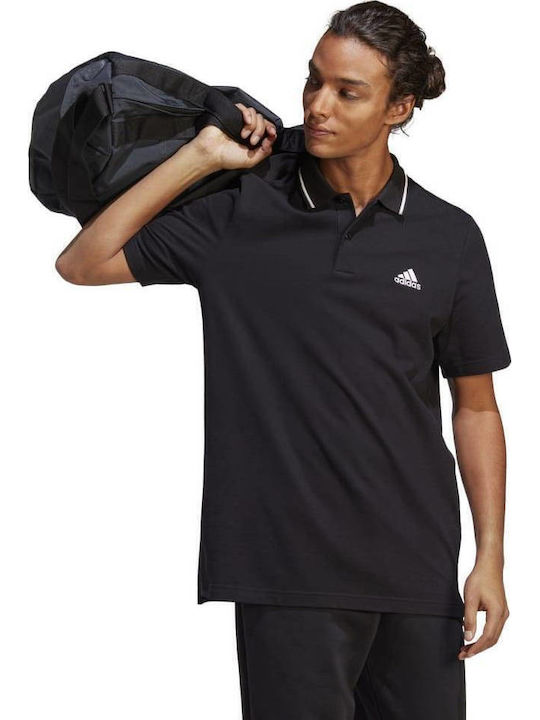 Essentials Pique Polo T-shirt Μαύρο