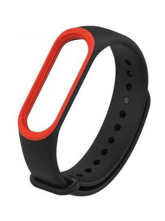 Smooth Curea Silicon cu Pin Negru / Roșu (Mi Band 3/Mi Smart Band 4) TPRSBB3B